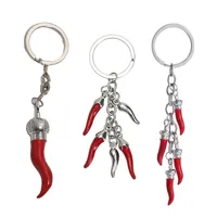 Edgy Horn Keyring Trendy Bag Adornment Pepper Keychain Fashionable Jewelry Unique Pepper Key Accessory for Women