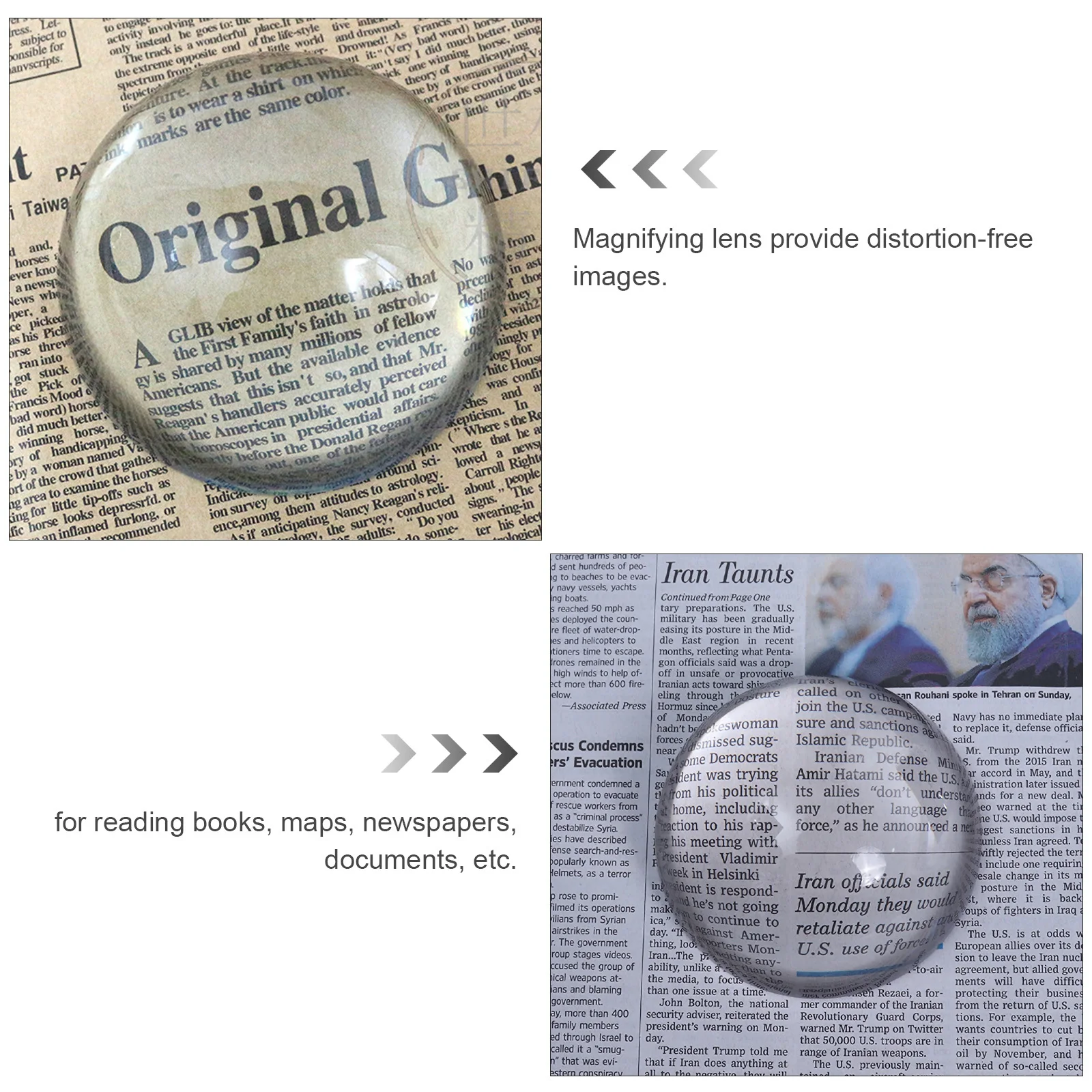 

97Mm Dome Magnifier Glass Reading Lens Paperweight - for Newspapers Documents Smooth Surface Use Elegant
