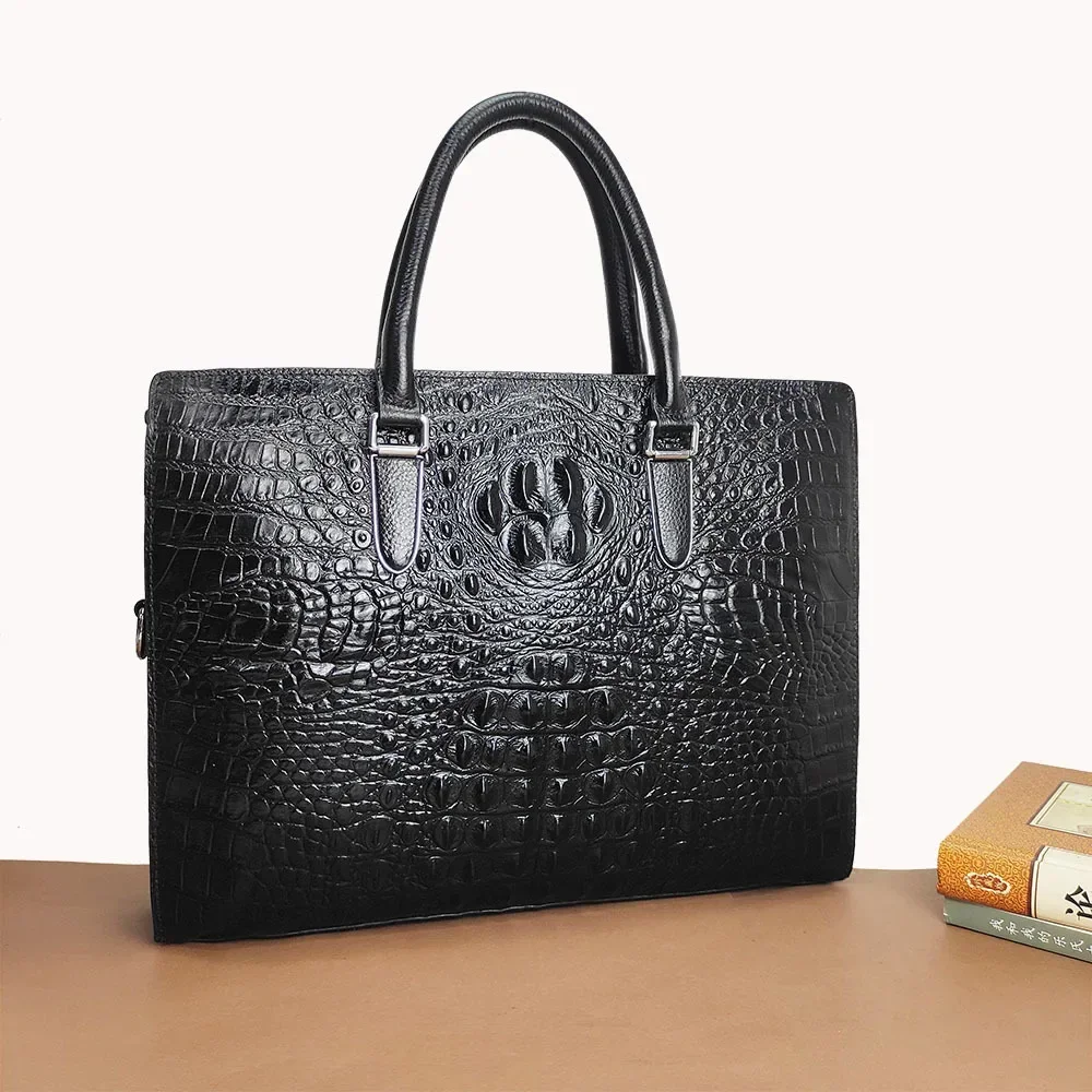 New Alligator Laptop Bags Cow Genuine Leather Men's Briefcase Luxury Brand Male Handbags Men Messenger 14 Inch Computer Bag