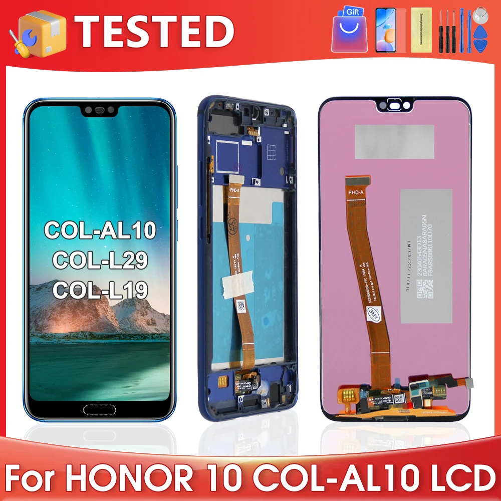 5.84''For HUAWEI Honor 10 For  Honor10 COL-AL10 With Fingerprint LCD Display Touch Screen Digitizer Assembly Replacement