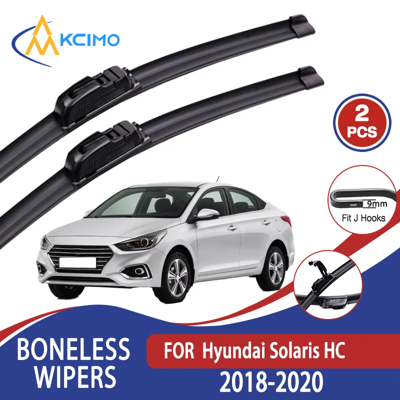 

For Hyundai Solaris HC 2018-2020 Car Wiper U-type Soft Rubber Boneless Wiper HD Quiet Durable Automotive Wiper 24"+16"
