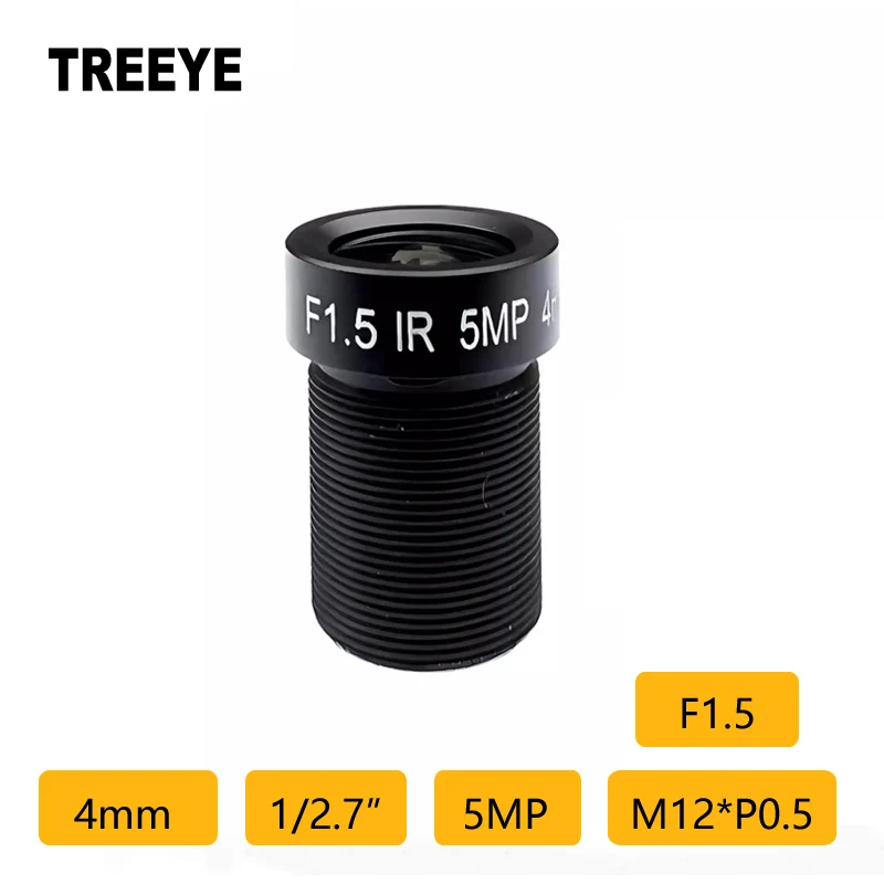 

F1.5 Starlight 4mm Lens 5MP 1/2.7" CCTV Lens 5.0Megapixel M12 Lens AHD IP Camera Lens Video Surveillance Camera USB Camera Lens
