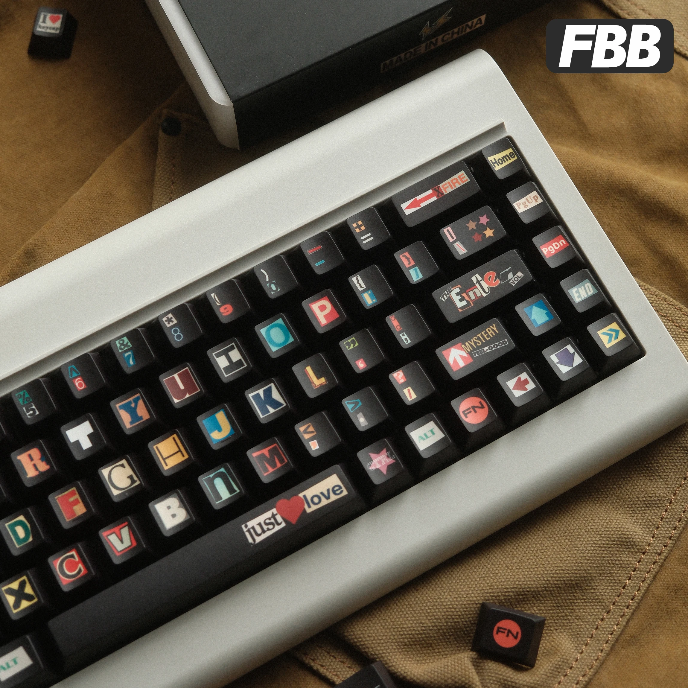 

Наклейки на колпачки для клавиш FBB, тема PBT для профиля Cherry, механические колпачки для клавиш MX Switch, персонализированные аксессуары, толщина 1,7 мм