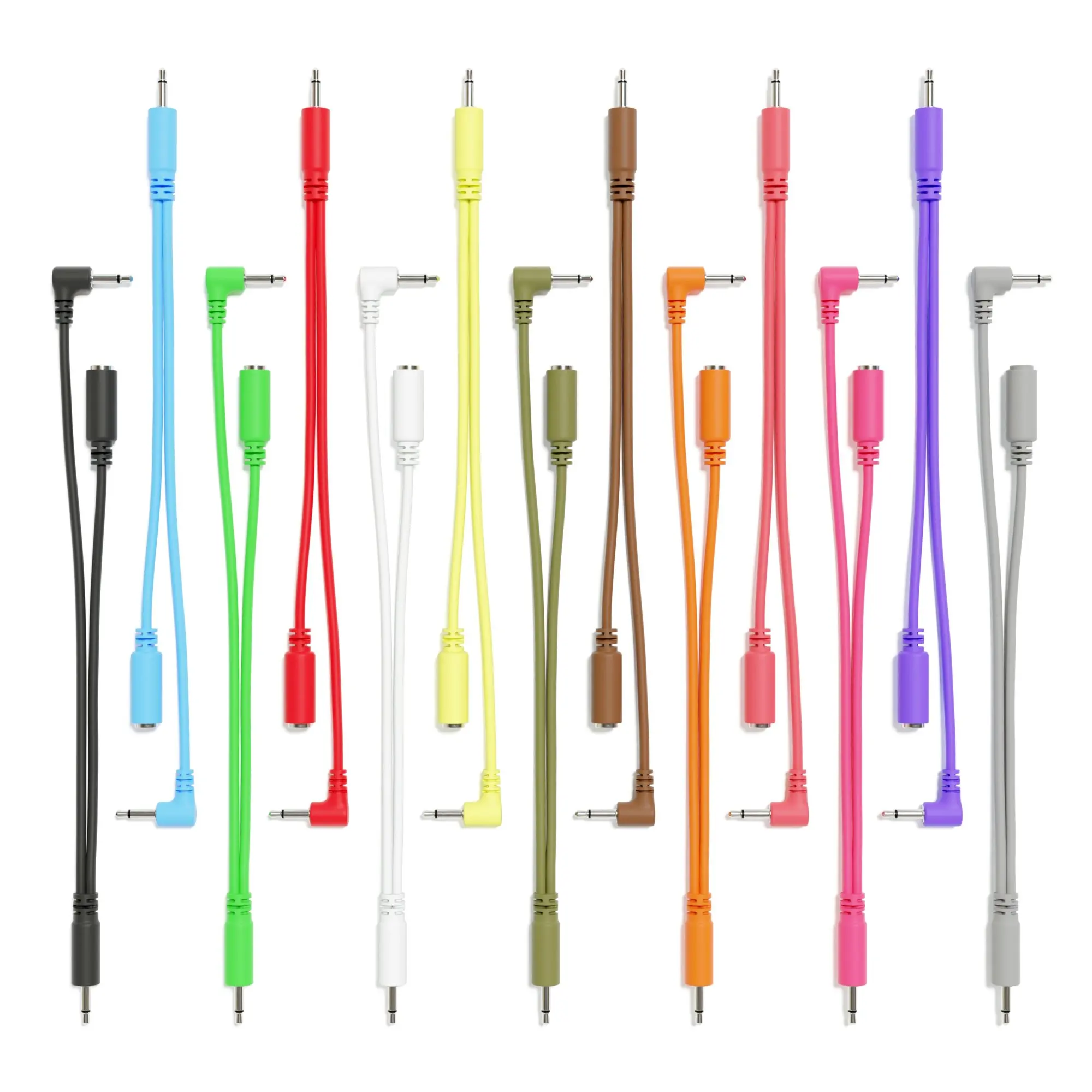 ExcelValley — прямоугольный моноразветвитель Y-образных патч-кабелей Hopscotch TS [5 упаковок]] 3,5 мм 1/8 дюйма Eurorack Synth