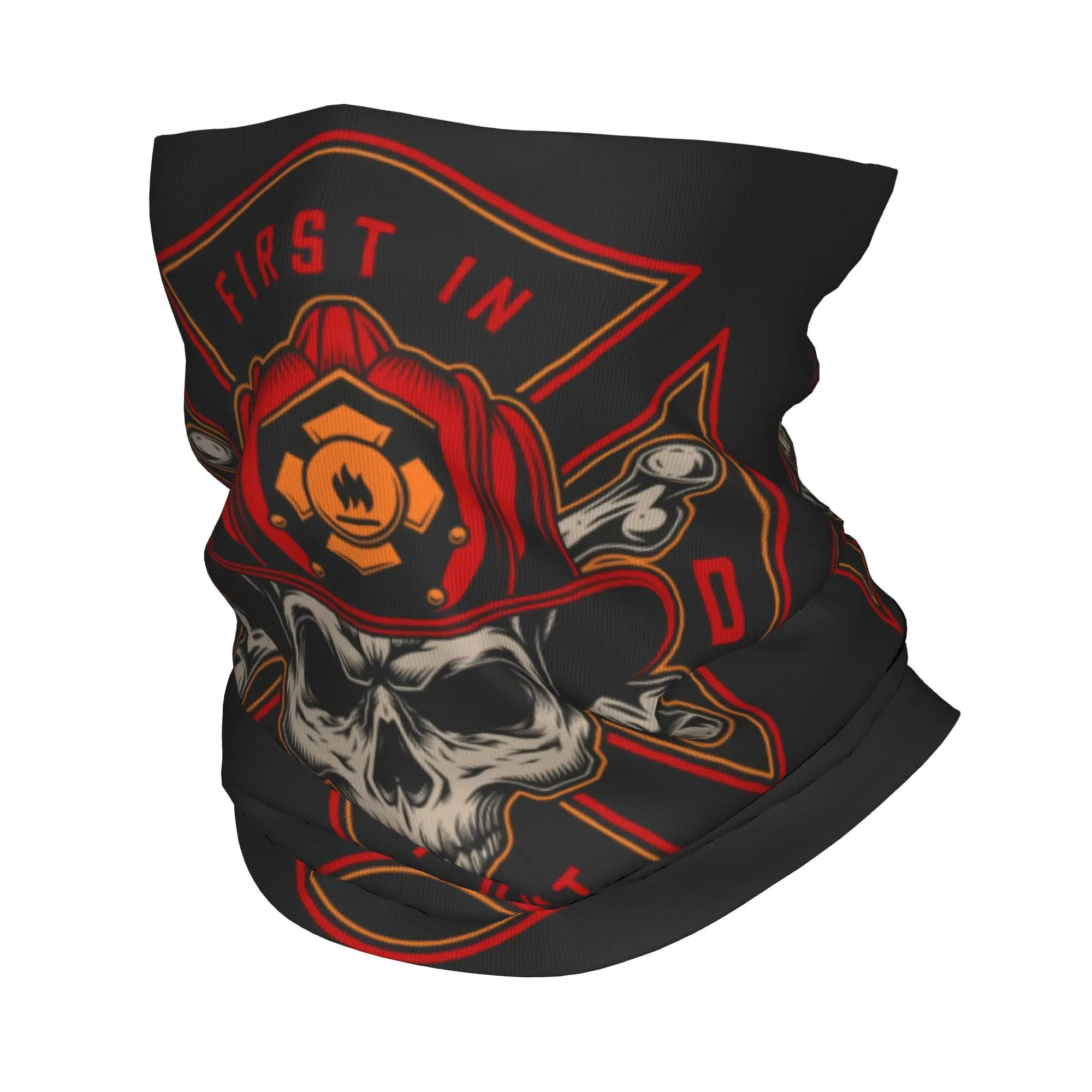 Fire Rescue Firefighter  Skull Bandana Neck Gaiter for Hiking Hunting Men Women Wrap Scarf  Balaclava Warmer Face Scarf Cover