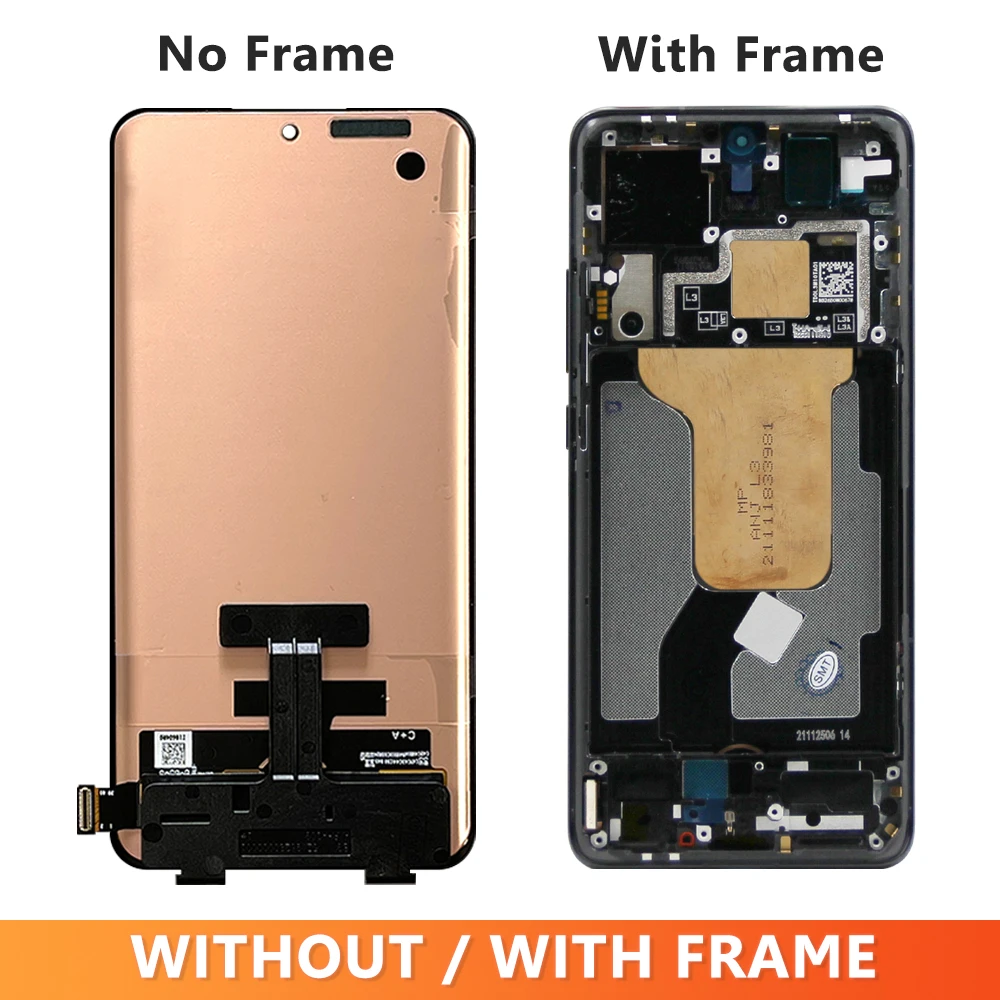 6.28\'\' For Xiaomi mi 12 LCD Display Panel Glass Touch Screen Digitizer For Xiaomi mi 12X Screen With Frame