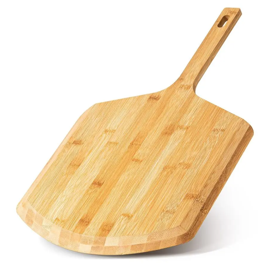

Овощечистка 16-дюймовая, натуральная бамбуковая лопаточка для пиццы, лопаточка для пиццы, аксессуар для духовки, большая деревянная доска для пиццы для переноса усилителя Serv