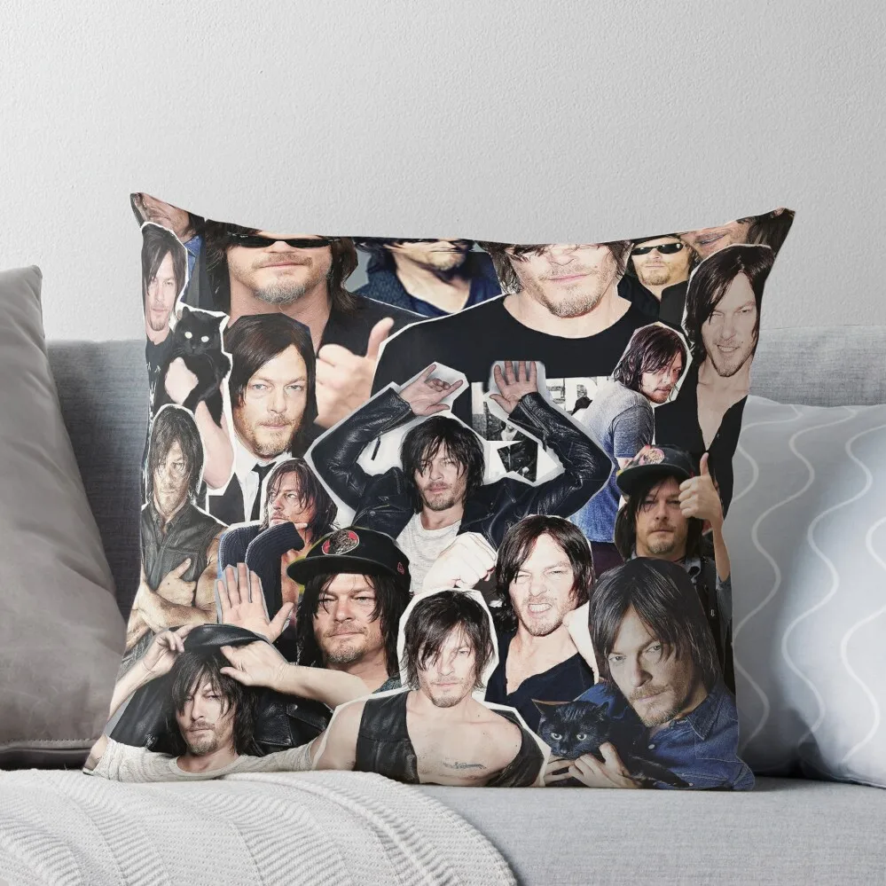 

norman reedus collage Throw Pillow Sofa Cushions Covers Luxury Living Room Decorative Cushions