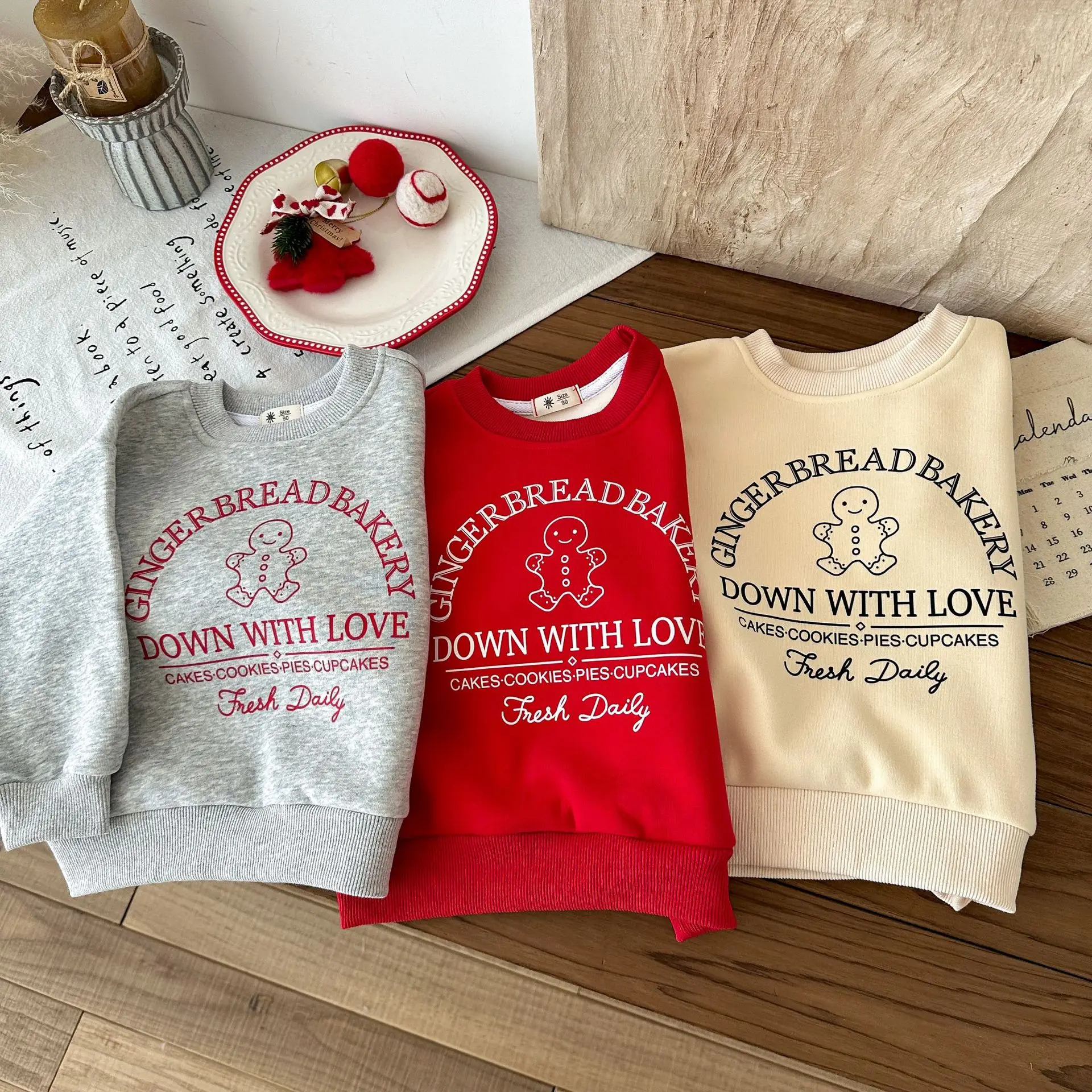 2025 شتاء جديد الأطفال بلوزة من الصوف لطيف بنين بنات عيد الميلاد ملابس الاطفال بلوزة كاجوال موضة الطفل الدافئة البلوز