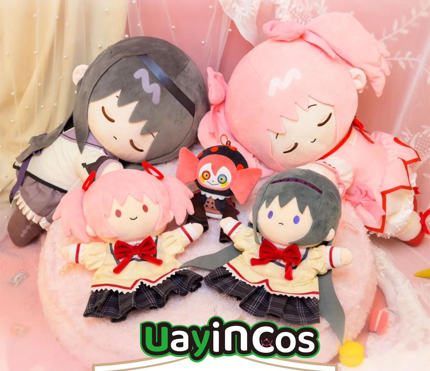 Oficial 25cm 42cm kaname madoka akemi homurahand fantoches pelúcia boneca roupas ornamentos anime figura brinquedo crianças presentes