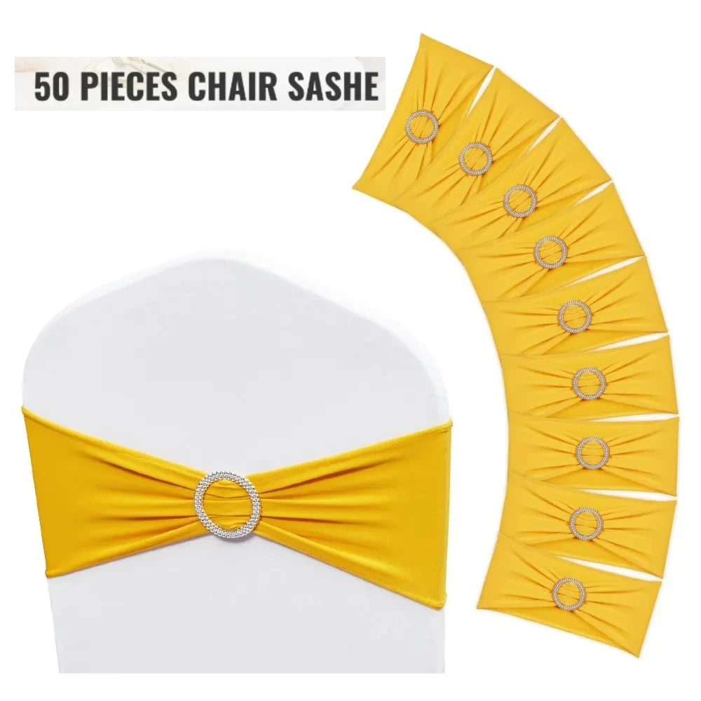 

SIHAO Chair Decoration Wedding 50pcs Stretch Spandex Chair Sashes Bands for Wedding Party Banquet Event Chair Decors