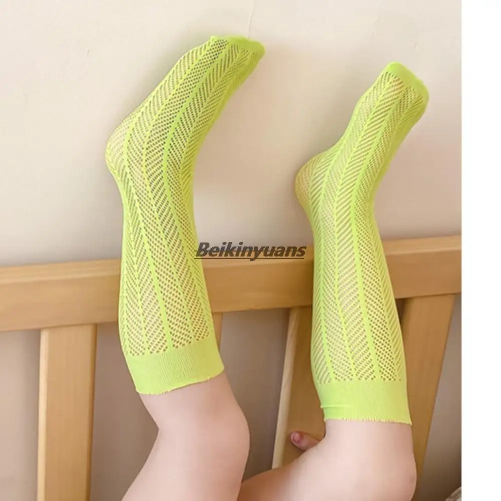 

Summer new toddlers socks baby sock bright color hollow-out sokken girl cass anti-mosquito socks mesh stockings