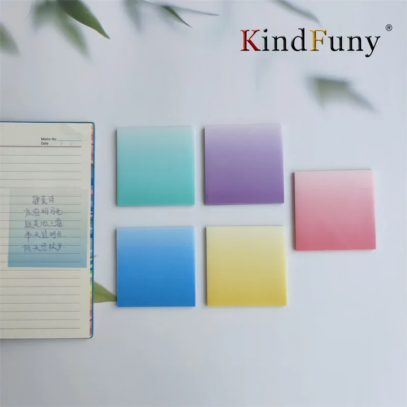 50 Sheets Creative Transparent PET Waterproof Sticky Note Pads Notepads Posits for School Stationery Office Supplies