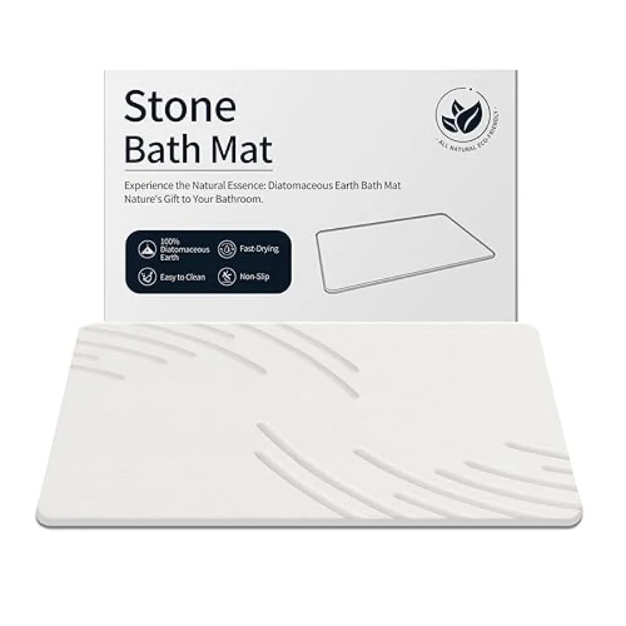

Stone Bath Mat Diatomaceous Earth Shower Mat Super Absorbent Non-Slip Diatomite Stone Bath Mats for Bathroom Floor Quick-Drying