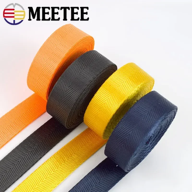 Meetee 5Meters Herringbone 20-50mm Nylon Ribbons Dog Collar Backpack Knapsack Strap Belt Tape Bias Binding Sewing Accessories