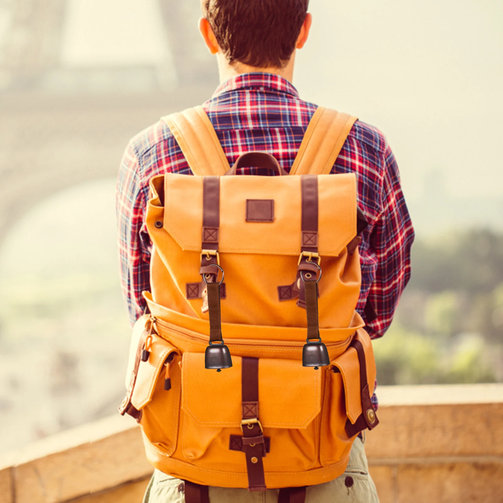 2 stuks berenbel buiten luid ijzer compact hangend nylon voor wandelen bergbeklimmen kamperen berenwaarschuwingsbel