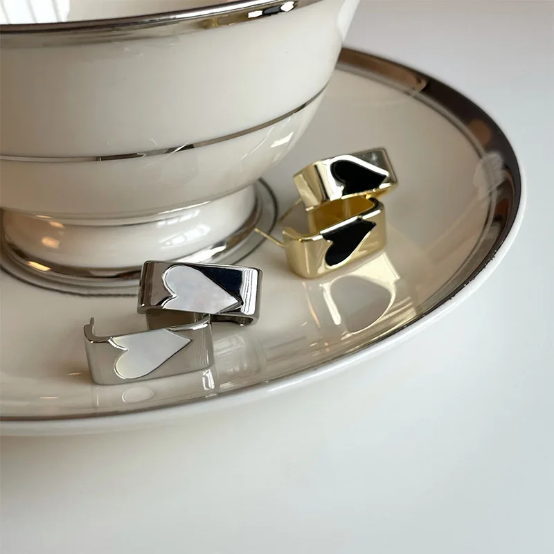 Unusual Splice Heart Square Earrings for Women New Design Trend Romantic Love Earrings Fashion Jewelry Unique Accessories
