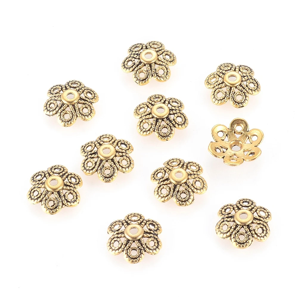 1000 pcs Tibetan Style Alloy Bead Caps Antique Golden for Making DIY Jewelry Necklace Earring Bracelet  Charms Supplies