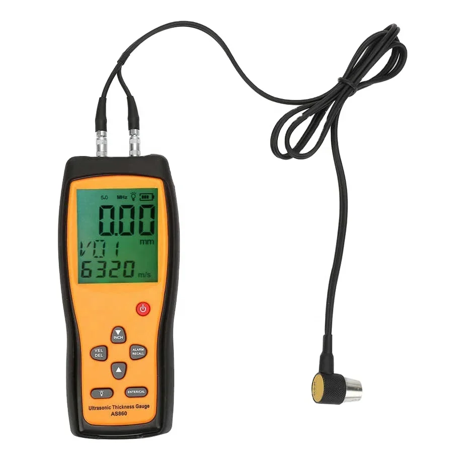 Digital High Precision Ultrasonic Thickness Gauge for Steel Plastic Measuring Range 0.1-300mm Thickness Measurement