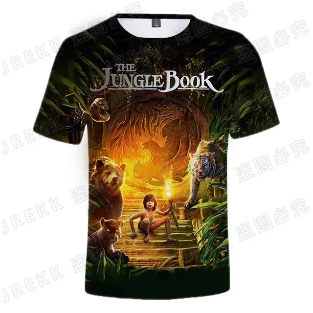 Mowgli Boys Girls T-shirt Jungle Book Men's T-shirt MINISO 3D Print Short Sleeve Oversized Men's T-shirt Disney Men's Clothing