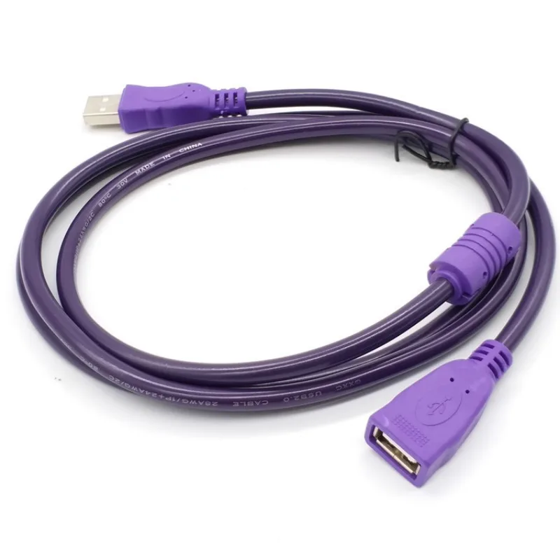 USB 2.0 Printer Cable Type A Male To Type B Male Dual Shielding High Speed Transparent Purple 1.5/3M PC Hardware Cables