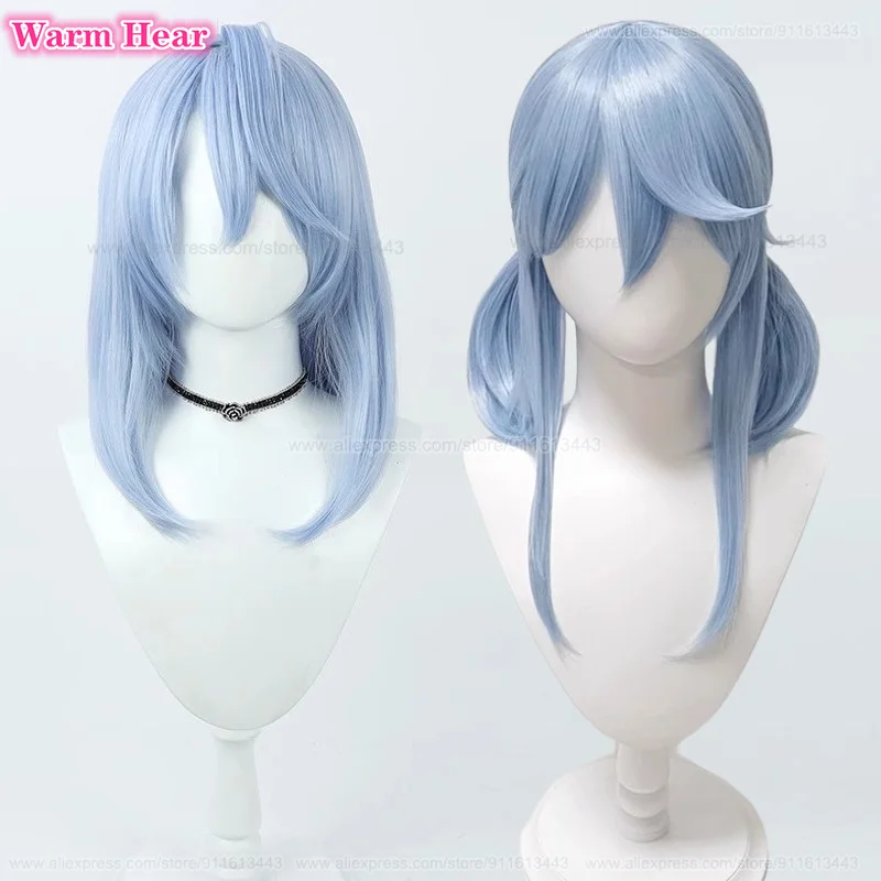 

New Arrival Anime Amau Ako Synthetic Hair 45cm Long Blue Cosplay Anime Wigs Heat Resistant Hair Halloween Party Wigs + A Wig Cap