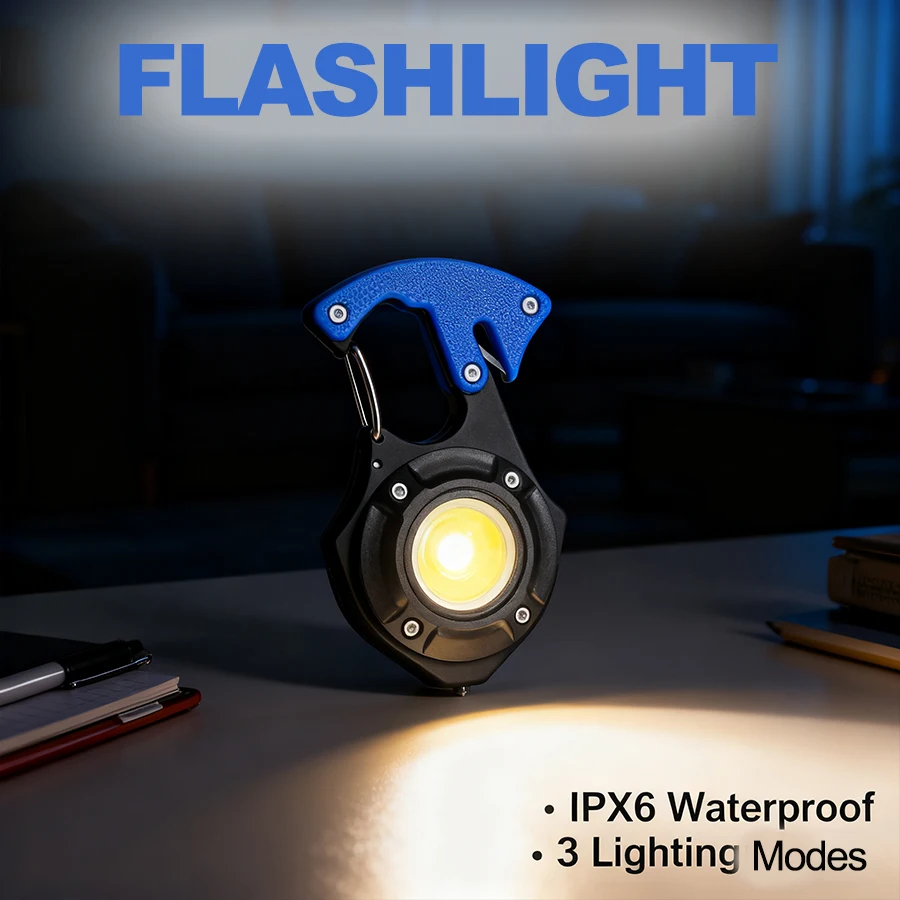 

Multi- Portable LED Flashlight,Magnetic Handheld Torch,Emergency Hammer,Bottle Opener,Hook,Camping,Hiking,Riding,Emergency Light