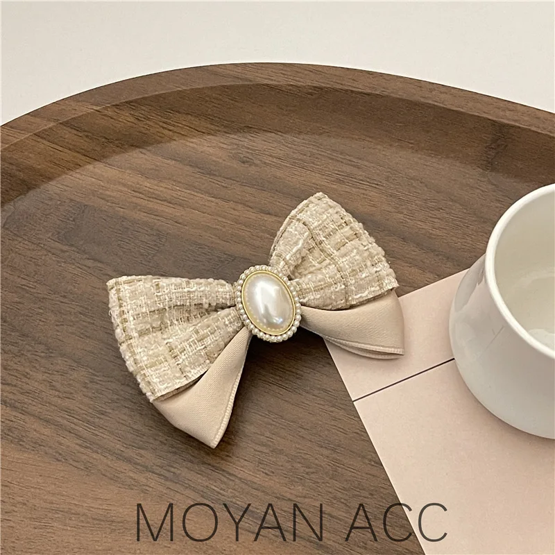 Luxury woman jewelry pearl bowknot hair band  cute hairpin simple versatile hair rope women's Hair accessory trending jewelry