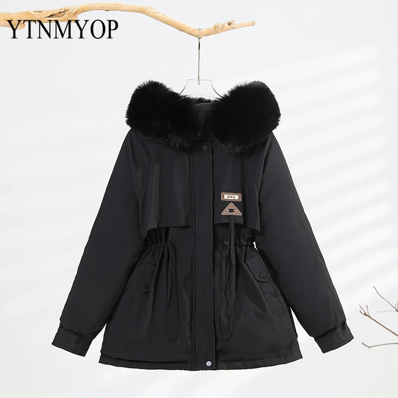 New Fashion Coat fodera in lana Parka con cappuccio donna Parka Winter Warm Snow Wear abbigliamento imbottito Outwear Abrigos Para Mujer