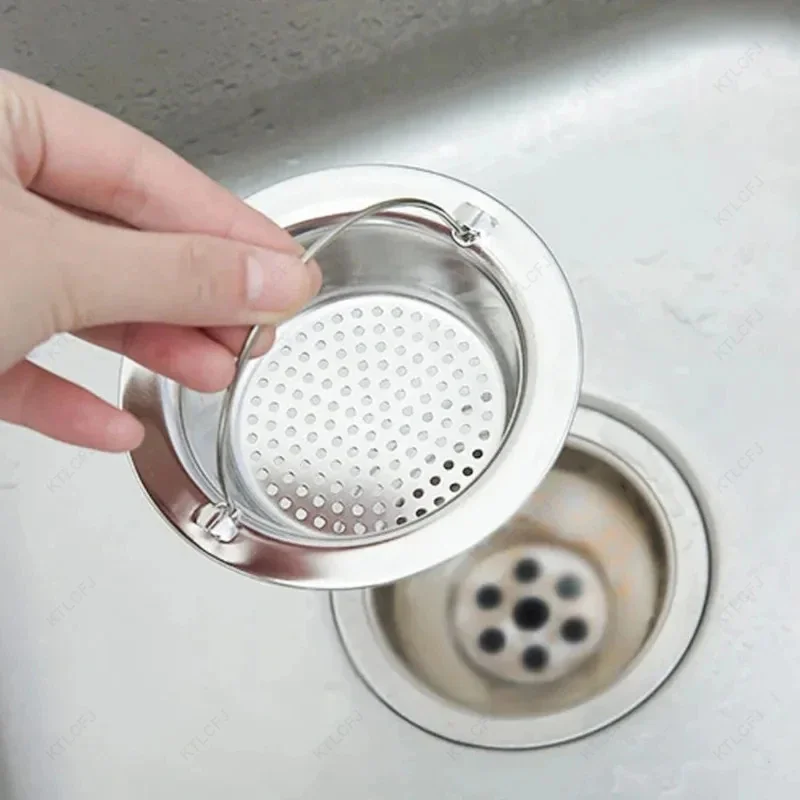 Kitchen Sink Strainer with Handle Design Stainless Steel Rust Free Anti-clogging Drain Strainer Kitchen Home Accessories