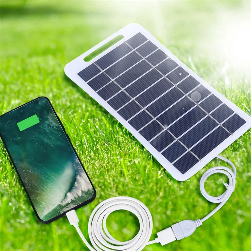 

Single Crystal 5V Solar Panel With 5W Output USB Outdoor Portable Solar System Mobile Phone Charger Outdoor Free Energy