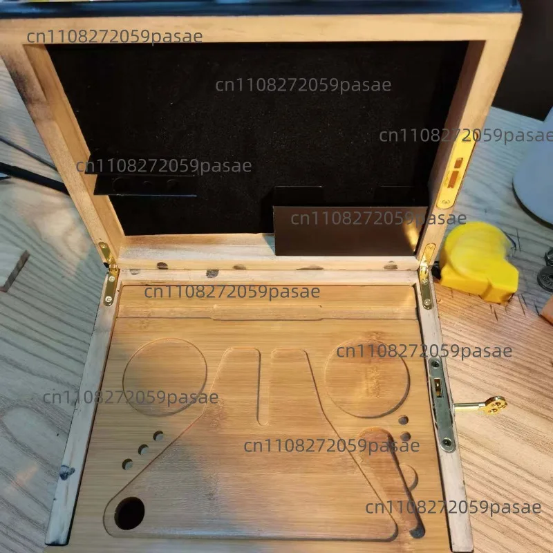 Bamboo Storage Box with Lock Candy Storage Box Movable Tray Tea Operationed Trays Reel Handmade BOX