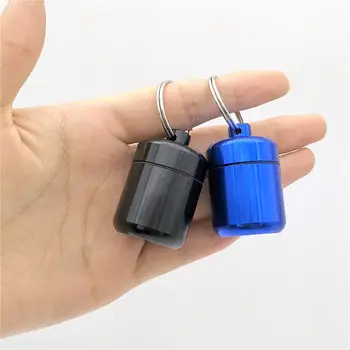 迷你便攜式鋁製藥盒鑰匙圈戶外口袋藥盒容器攜帶瓶盒聽力保護耳塞盒 8 最佳銷售 藥盒鑰匙扣 - №2