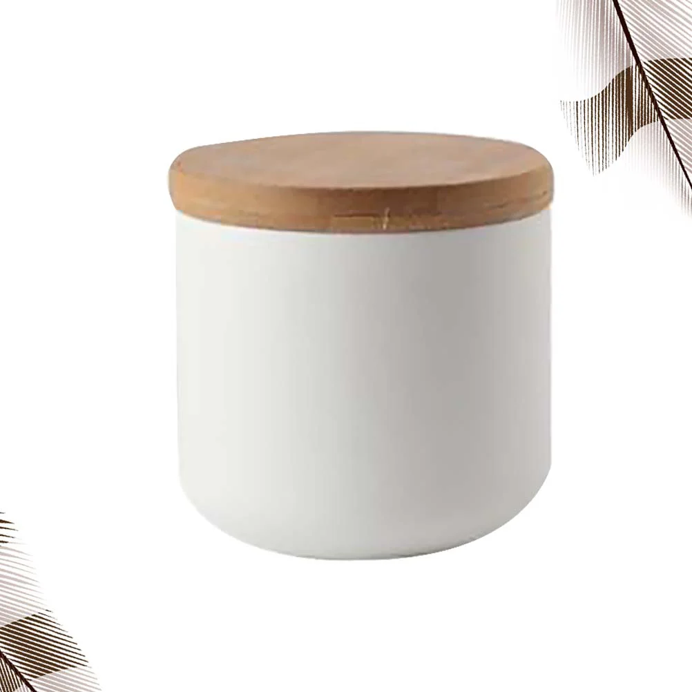 

Storage Snack Containers Sealed Bottle Cereals Wooden Dry Food Jar Ceramics Grain