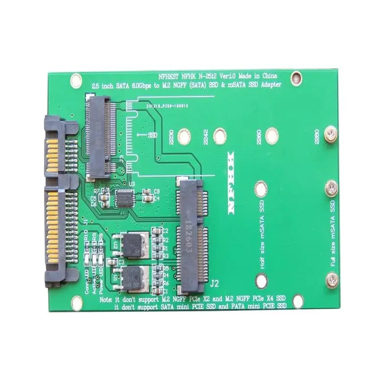 

M.2 NGFF MSATA SSD to SATA3 notebook MSATA SSD adapter card
