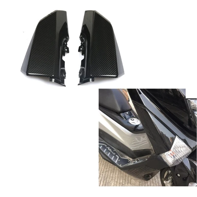 Motorcycle Front Side Cover Plastic Baffle Decorative Cover Carbon Fiber Pattern for Nmax155 Nmax 155 2016 - 2019