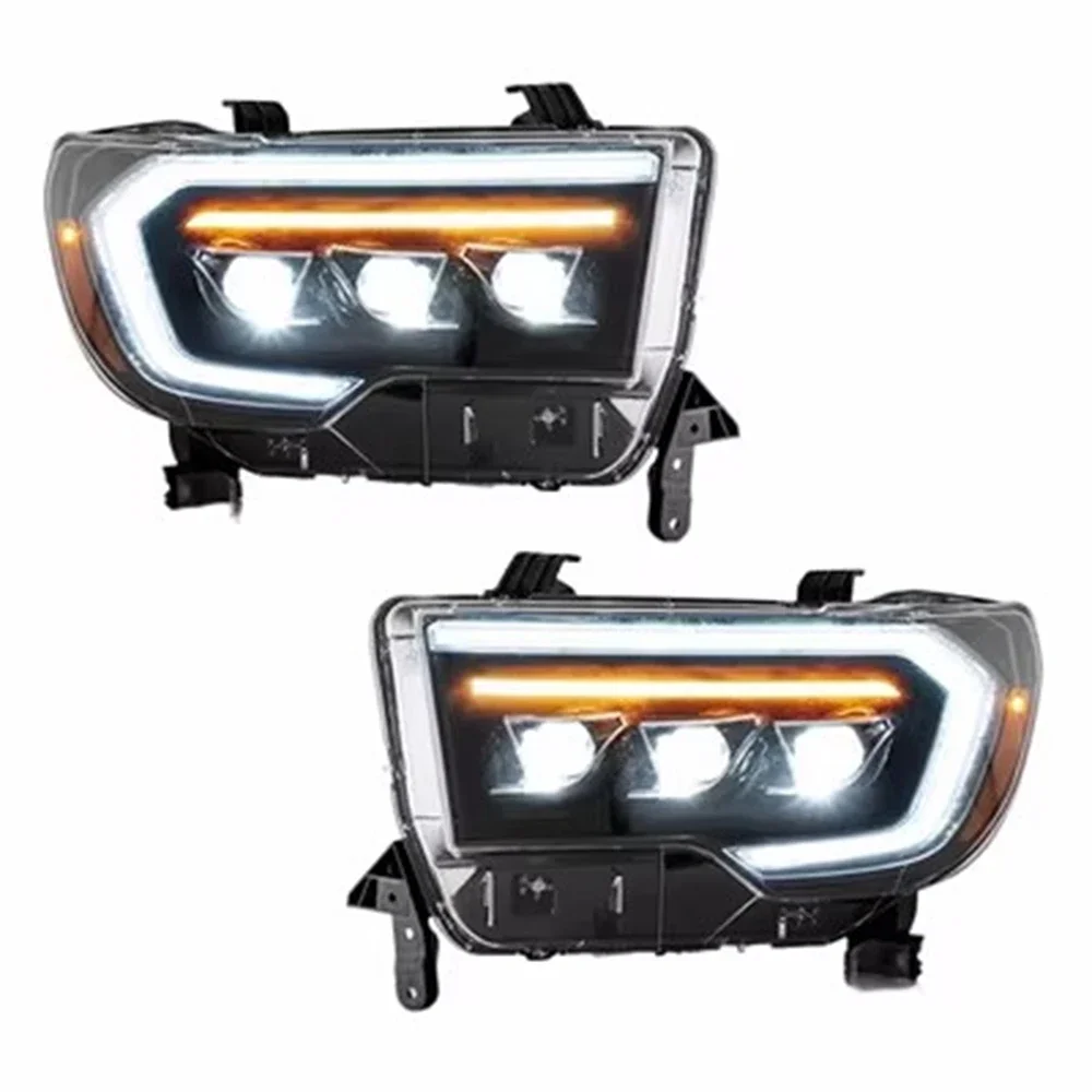 Car front lamp Headlight assembly For Toyota Tundra Sequoia Daytime Running Light DRL turn signal 2pcs