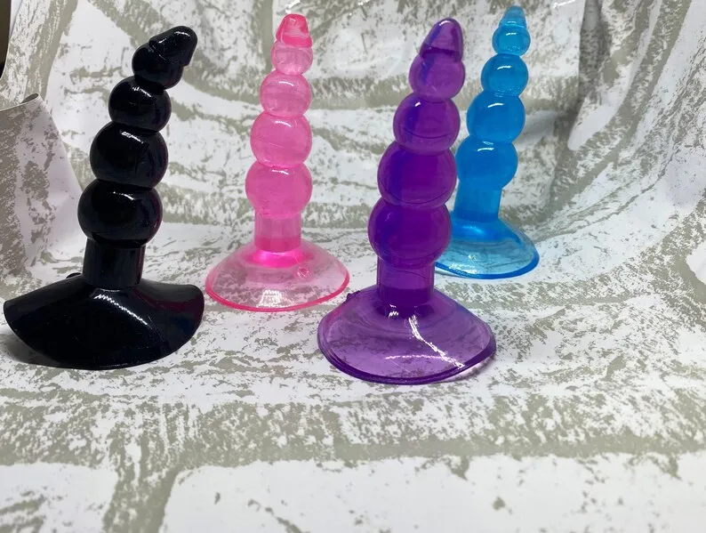 Mini Jelly ANAL BEADS, Butt Plug, Anal Plug, Jelly Beads, Anal Dildo, Bdsm Toy, Sex Toy, Mature Toy, 4 Colors Available