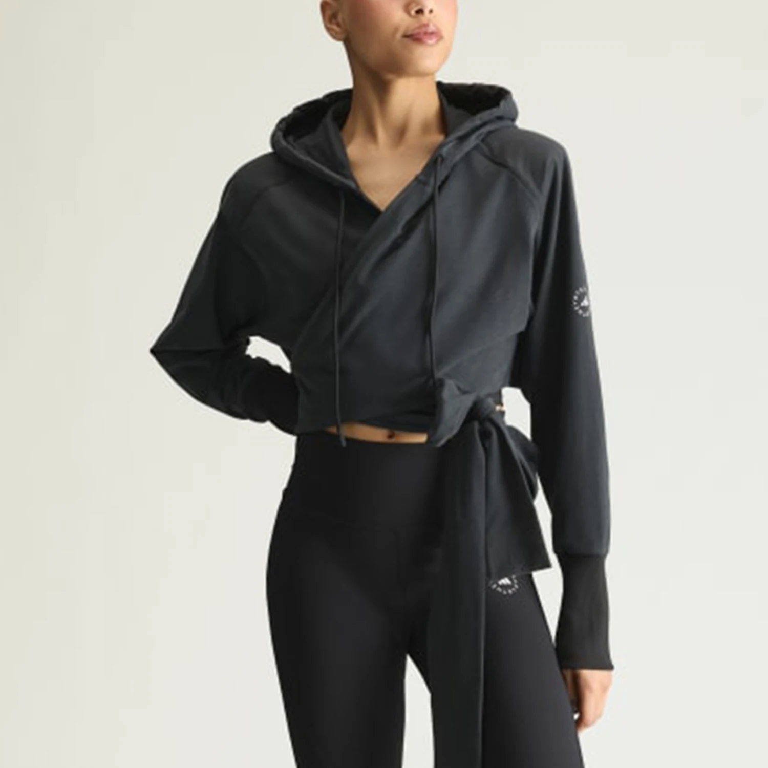 Adidas genuine women's short hooded irregular loose sports jacket KV6931
