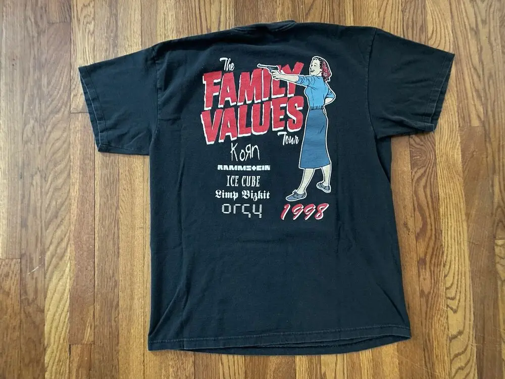 Vintage 1998 Family Values Tour T-Shirt XL Housewife Pistol Korn Limp Bizkit