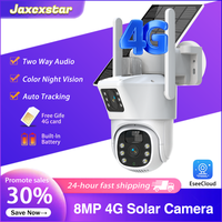 Free 4G sim card Solar Camera Camera 8MP 4K CCTV Battery Cameras Outdoor Dual Lens Smart Home Security Monitoring Surveillance
