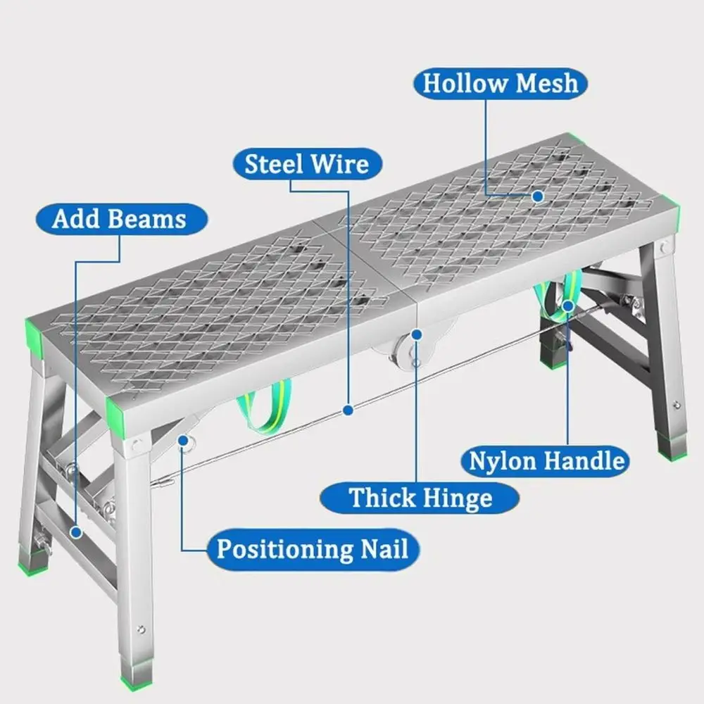 Adjustable 5-Level Multipurpose Scolding Ladder, Work Platform, Stool, and Decorative Bench for Cleaning and Construction
