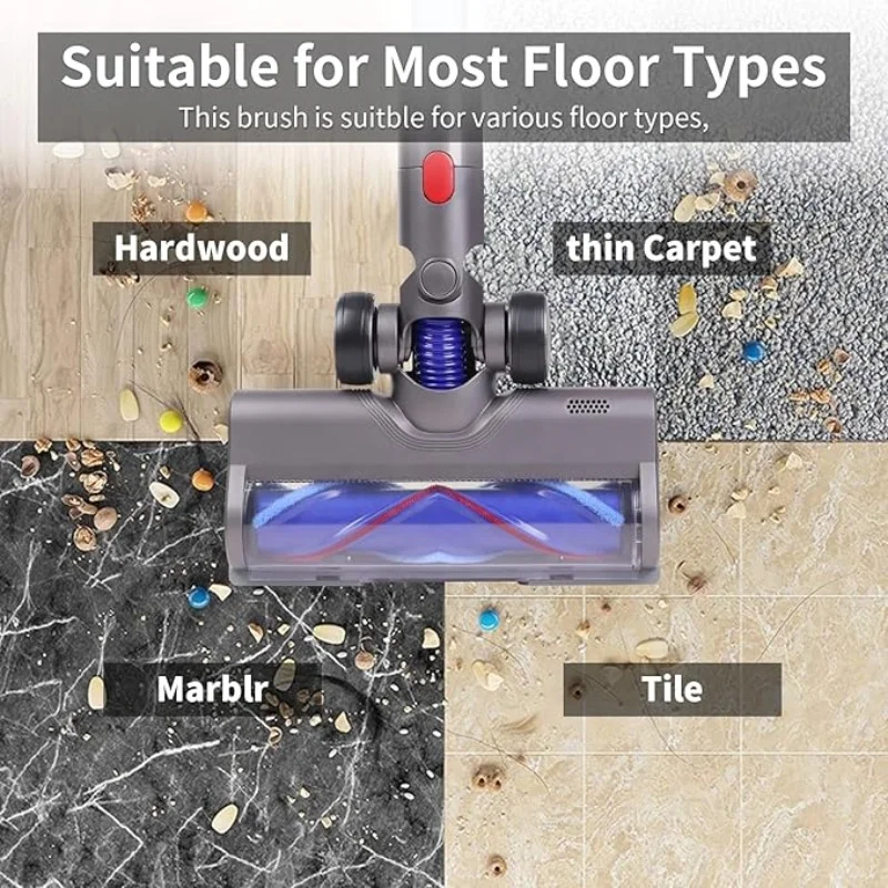 다이슨 진공 청소기 하드 플로어 액세서리, LED 조명, 부드러운 대형 휠, V 자형 터빈 브러시 롤러, V7 V8 V10 V11 V15
