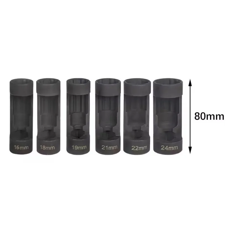 Automotive 1/2 Inch Drive 12 Point Suspension Strut Socket Tool 16-24mm Shock Absorber Nut Remover for Car Auto Repair Hand Tool