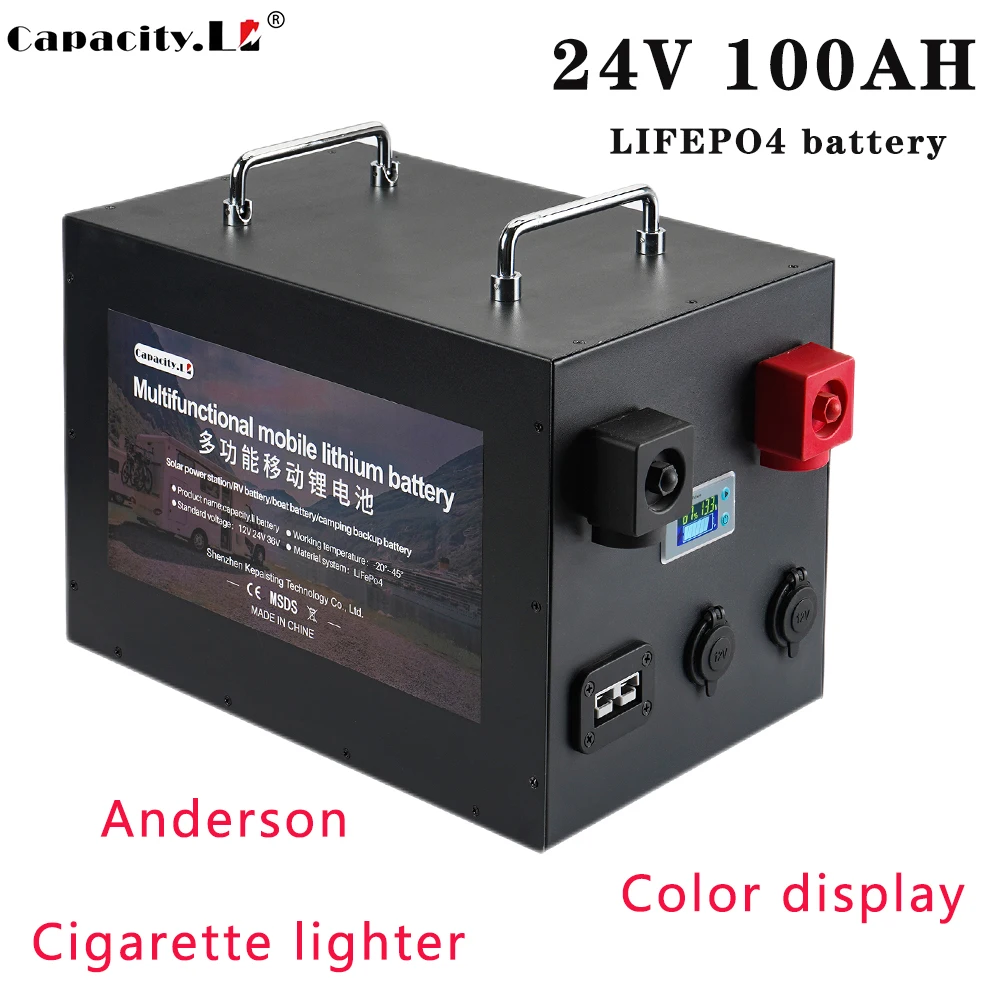 24v100ah Lifepo4 Battery Pack 60AH  Battery Built-in BMS RV Solar Energy Storage Lithium Battery for Boat Motor