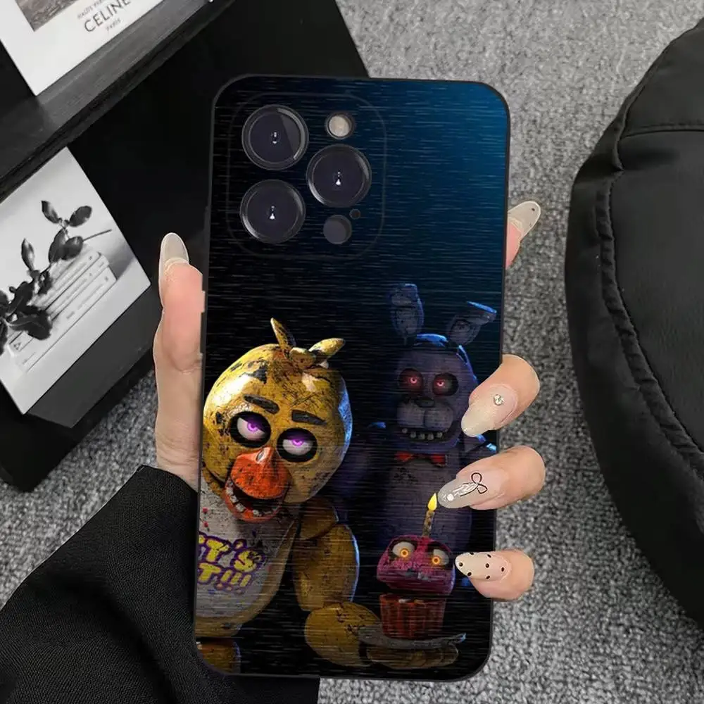 Funda de teléfono Fnaf Five-Nights-At-Freddys para iPhone 17,16,15,14,13,12,11,Plus,Pro Max,XS,X,XR,SE,Mini,8, funda negra de silicona suave