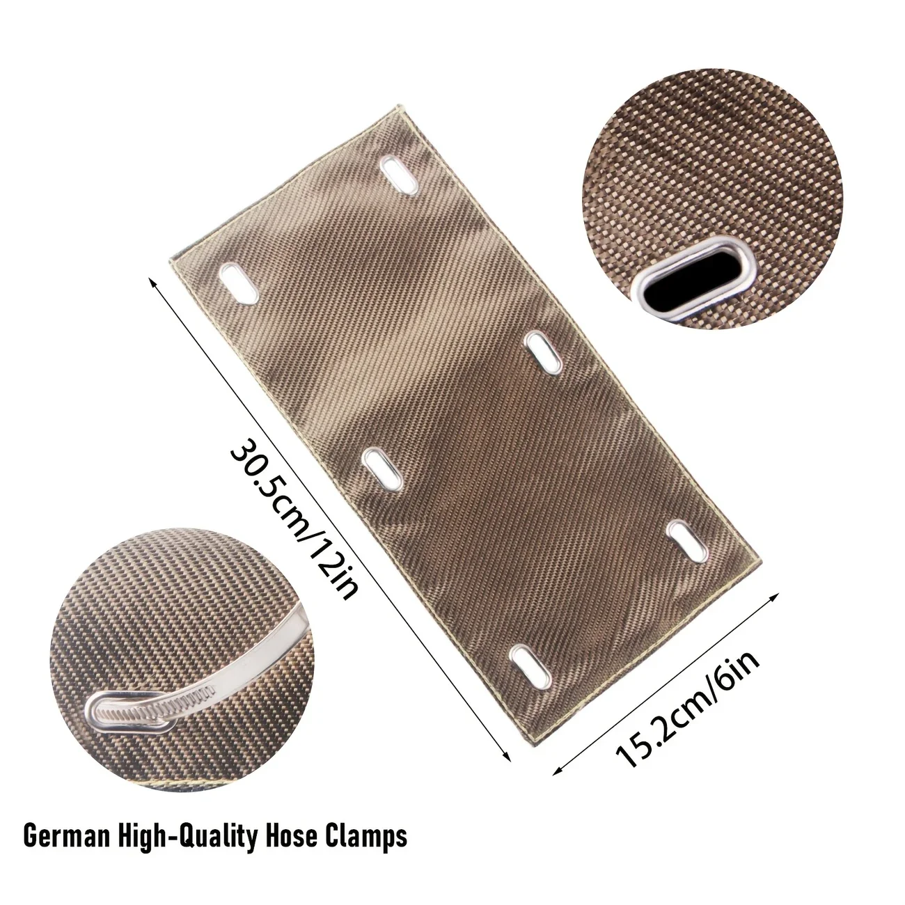 

Комплект: термозащитный кожух для выхлопной трубы, титановый цвет, из базальтового волокна, с защитой свечей зажигания