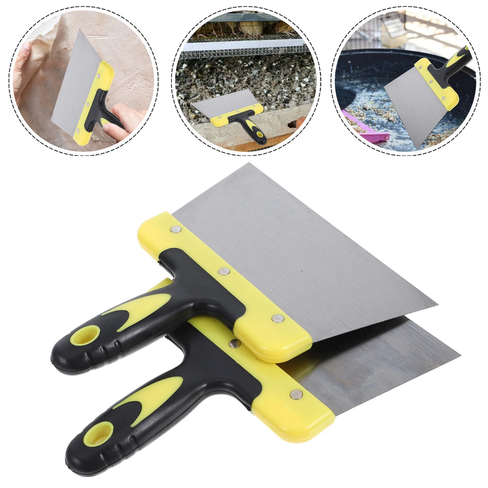 

2pcs Bird Droppings Scraper Stainless Steel Pigeon Poop Remover Cage Cleaning Tool Guano Pet Supplies Bird Cage Scraper