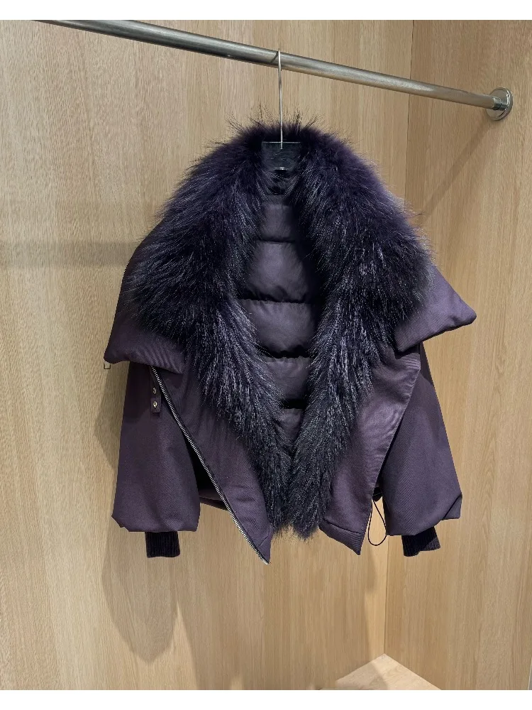 OFTBUY معطف الفرو الطبيعي خفيفة الوزن سترات مبطنة الأبيض بطة أسفل المعاطف والحدائق أسفل سترة المرأة معطف الشتاء الفراء