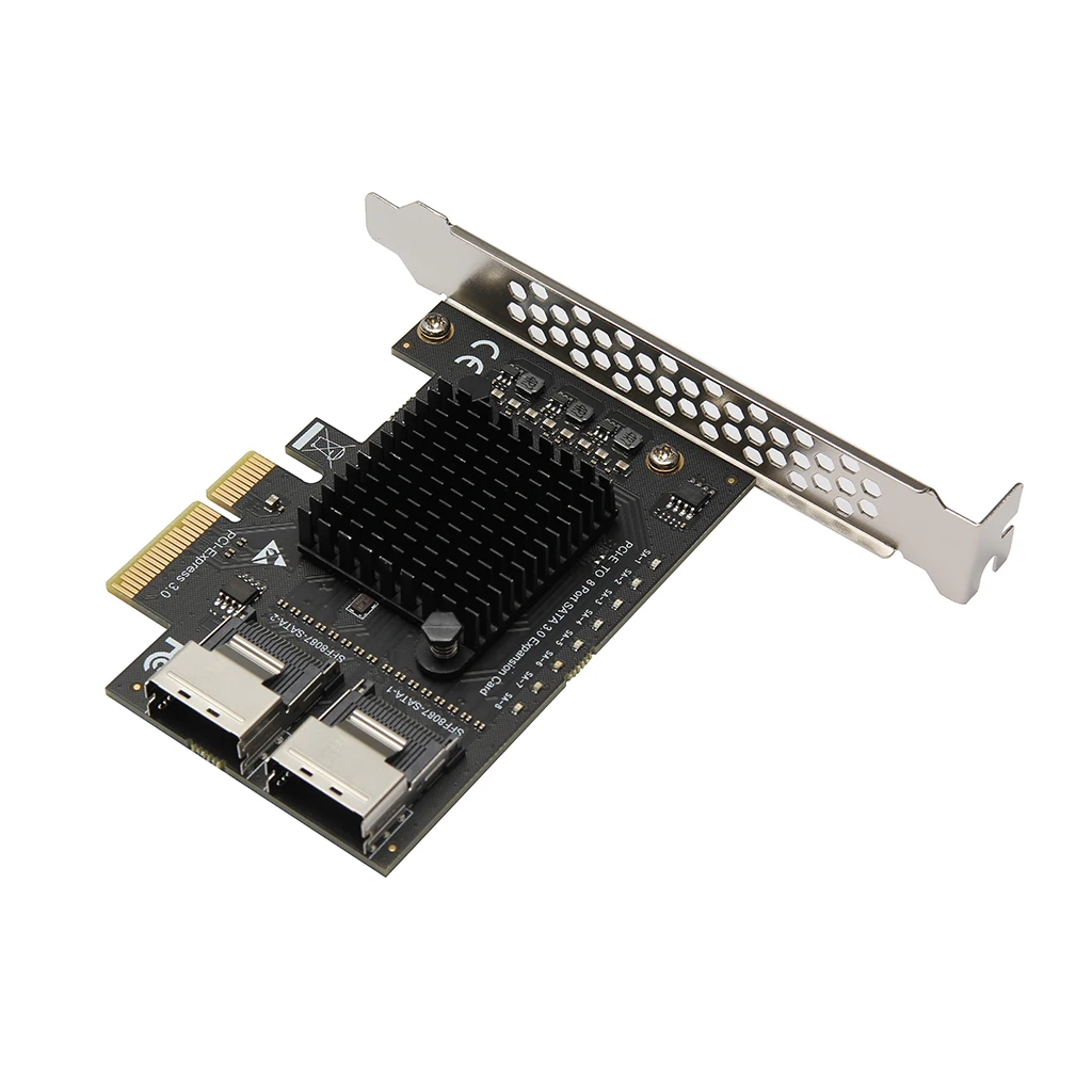 8 Port Sata 3.0 SFF8087 PCIe 3.0 X4 To Mini SAS Controller PCIe To SFF 8087 SFF-8087 Adapter Expansion ASM1166 Chip